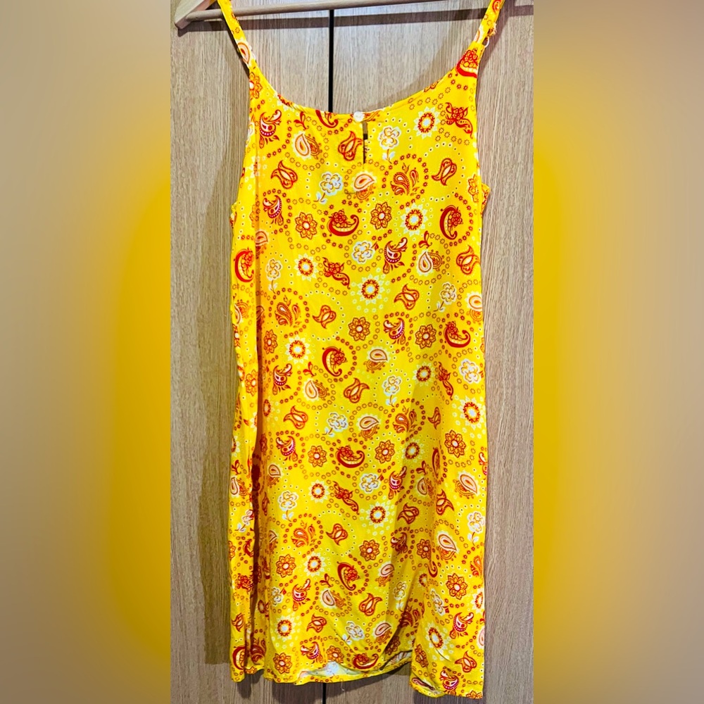 Aloha Hawaiian Summer Dress Size S In Vibrant Yellow &red Pre-owned